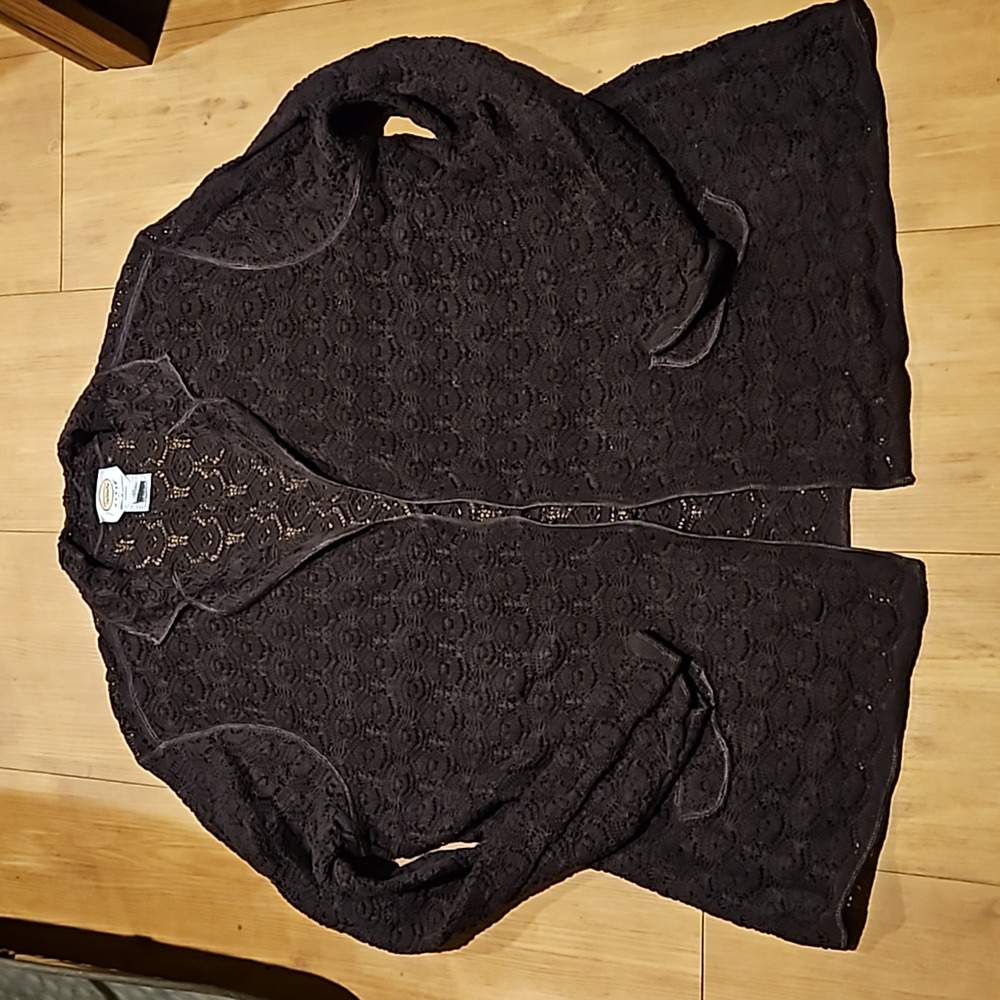 Talbots 2X Chocolate Textured Cardigan